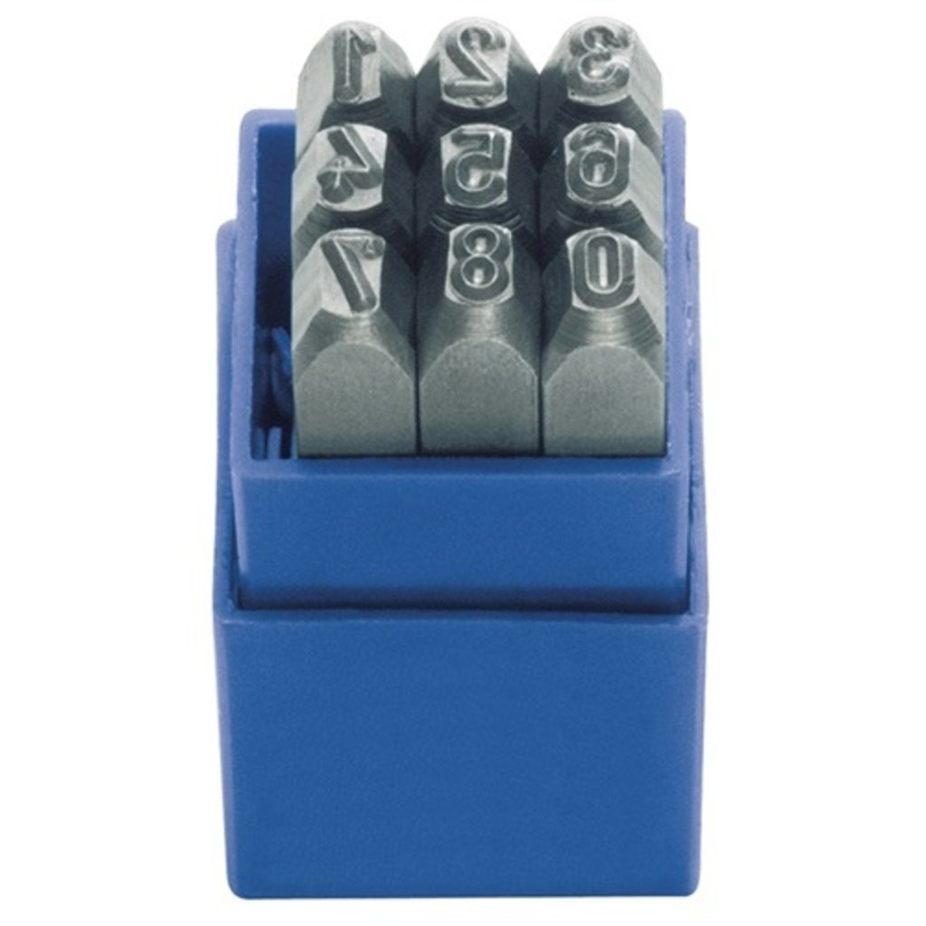 Schlagzahlensatz Schrifthöhe 6mm 0-9 9-teilig