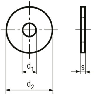 Alternative view of M 12 x 35 x 1.5 Carrosserie Scheiben ohne Fase INOX A2