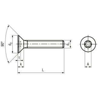 Alternative view of M 2 x 4 T -6 Schrauben Senkkopf mit Innensechsrund