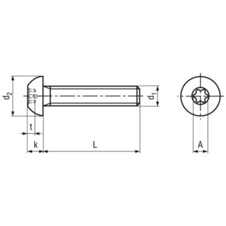 Alternative view of M 8 x 20 Schrauben Linsenkopf mit Innensechsrund