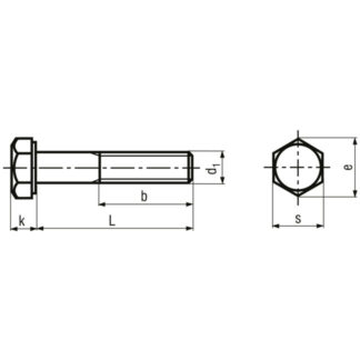 Alternative view of M 8 x 1 x 35 Feingewindeschrauben mit Sechskant