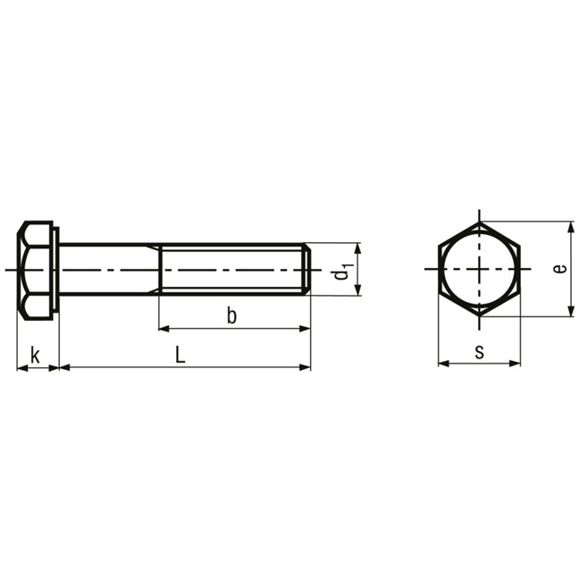 M 12 x 1.25 x 45 Feingewindeschrauben mit Sechskant – Bild 2