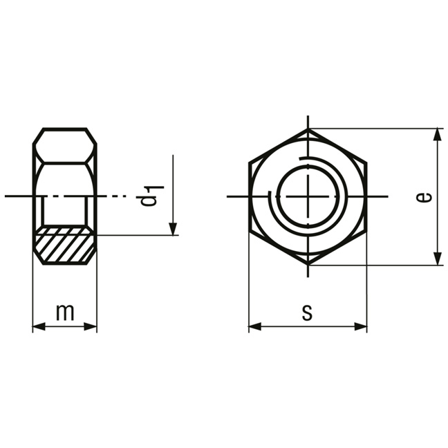 M 1.2 Sechskantmuttern Stahl blau verzinkt – Bild 2