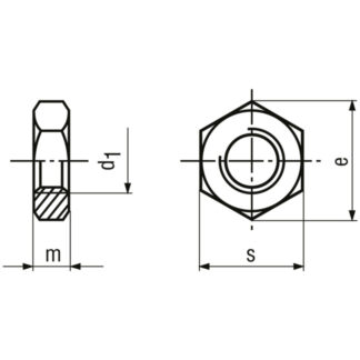 Alternative view of M 12 Sechskantmuttern niedrig Stahl verzinkt
