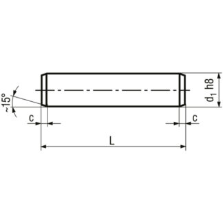 Alternative view of 1.5 x 16 Zylinderstifte Toleranz h8 INOX A1/A2