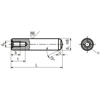 Alternative view of 6 x 28 Zylinderstift mit Innengewinde gehärtet