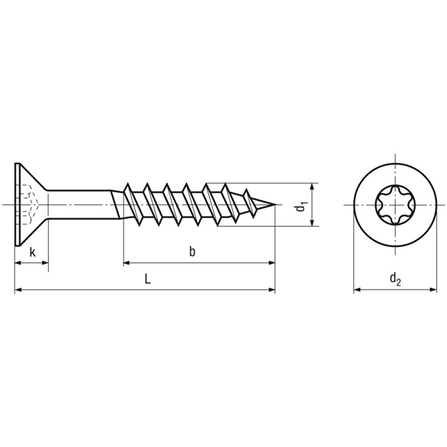 4.5 x 50 Senkkopf Spanplattenschrauben INOX A2 – Bild 2