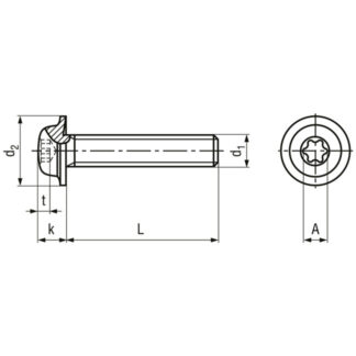Alternative view of 2.5 x 3 Schrauben Linsenkopf mit Flansch und Innensechsrund