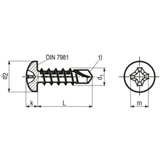 Alternative view of 3.9 x 45 Linsen-Blech-Bohrschrauben Form N ecosyn-drill