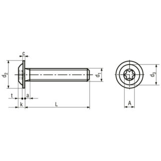M 8 x 35 Schrauben Linsenkopf mit Flansch