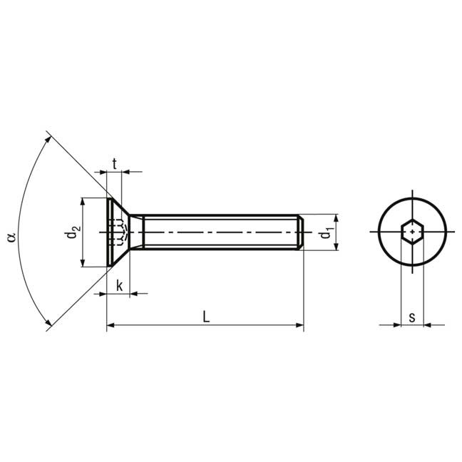 M 14 x 100 Schrauben Senkkopf mit Innensechskant – Bild 2