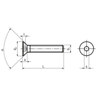 Alternative view of M 20 x 70 Schrauben Senkkopf mit Innensechskant