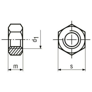 Alternative view of 1/2 Zoll Sechskantmuttern ~ 0.8 d UNF