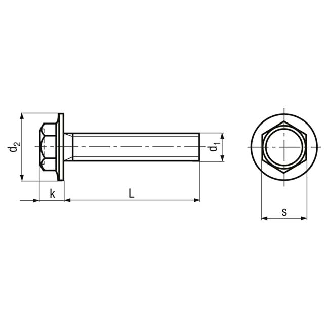 M 8 x 30 Schrauben Sechskant mit Flansch – Bild 2