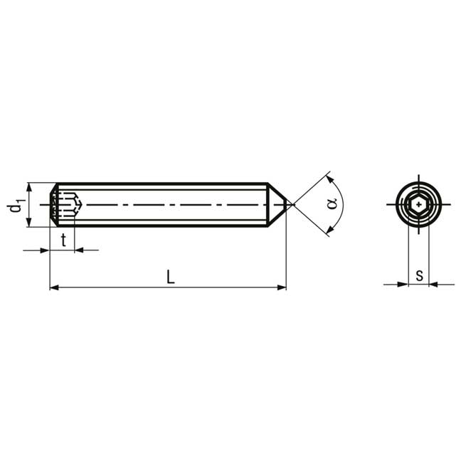 M 3 x 20 Gewindestifte mit Innensechskant – Bild 2