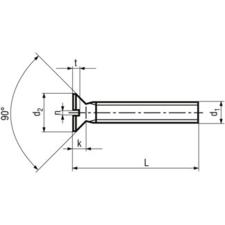 Alternative view of M 2,5 x 25 Schrauben Senkkopf mit Schlitz