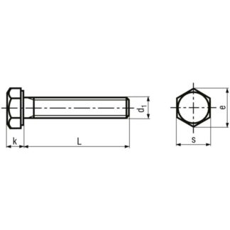 M 8 x 40 Schrauben Sechskant ohne Schaft Messing – Bild 2