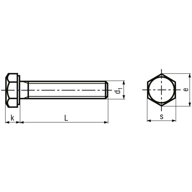M 10 x 25 Schrauben Sechskant ohne Schaft Messing – Bild 2