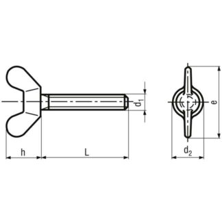 Alternative view of M 6 x 10 Flügelschrauben ~DIN 316