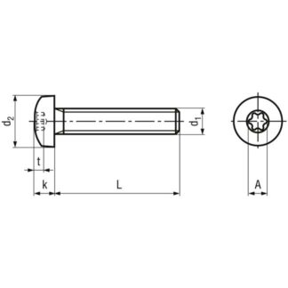 Alternative view of M 6 x 8 x 30 Schrauben Linsenkopf mit Innensechsrund