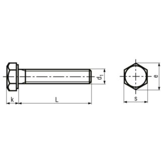 Alternative view of M 8 x 1 x 50 Schrauben Sechskant ohne Schaft