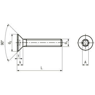 Alternative view of M 5 x 45 Schrauben Senkkopf mit Innensechsrund