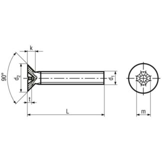 Alternative view of M 1,6 x 3 Schrauben Senkkopf Form H