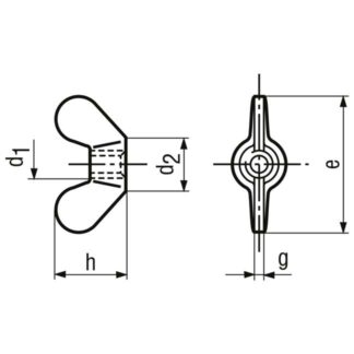 Alternative view of M 8 Flügelmuttern Temperguss / Stahl