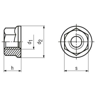 Alternative view of M 6 Sechskantmuttern mit Flansch INOX A2