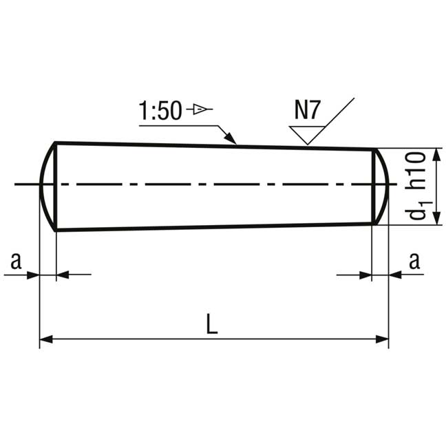 12 x 80 Konische Stifte Form B Toleranz h10 – Bild 2