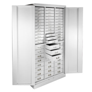 Schubladenschrank mit 3x20 Schubladen RAL 7035