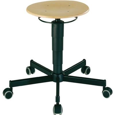 Drehhocker mit Rollen Buche Sitz-Höhe 460 - 630 mm