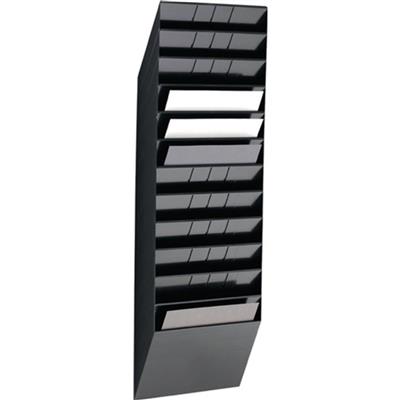 Prospekthalter 12 Fächer A4 Querformat schwarz H11