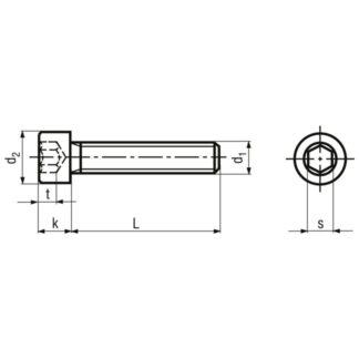 M 8 x 45 Zylinderschrauben mit Innensechskant