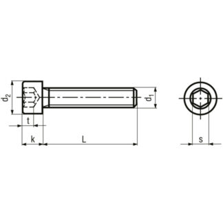 Zyl Schr I-6kt o Schaft INOX A2