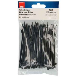 Kabelbinder schwarz 2,5x100mm