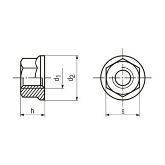 M 5 Sechskantmuttern mit Flansch