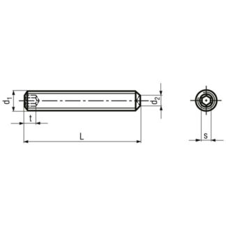 M 5 x 40 Gewindestifte mit Innensechskant