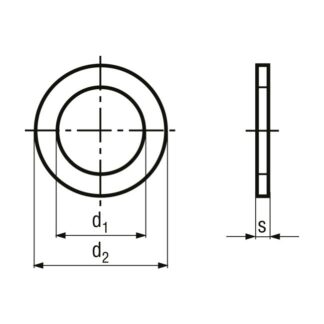 36 x  42 x 2 Dichtringe Form A Kupfer