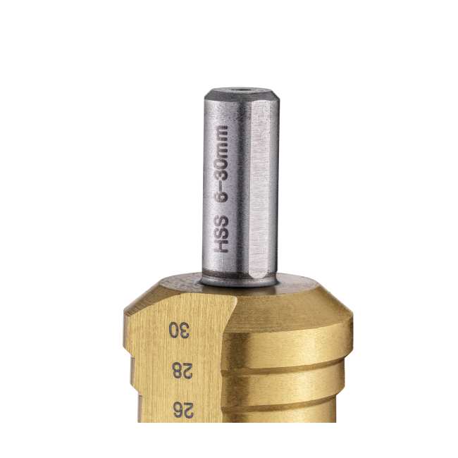 Stufenbohrer-Satz, 3-tlg. 4-12 / 4-20 / 6-30 mm HSS-G Werkzeug von Fortec, Aktio – Bild 3