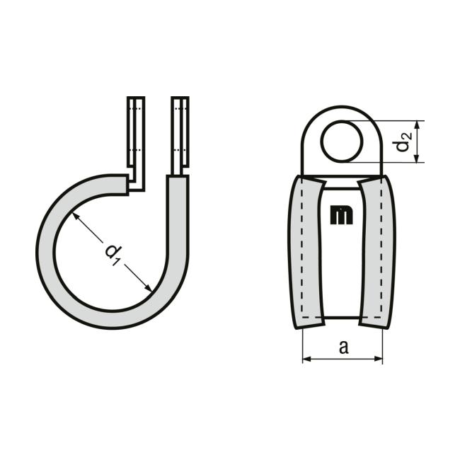 AGD 14/ 12 x 14 x 12 Halterungsschellen MIKALOR P-Clip W1