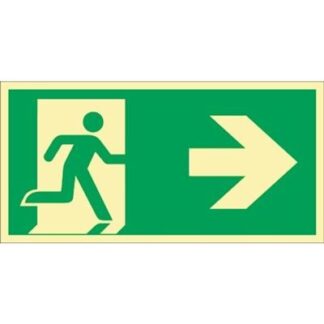 Folie Rettungsweg rechts 297x148mm ASR A1.3 DIN EN
