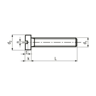 M 1 x 3 Schrauben Zylinderkopf mit Schlitz