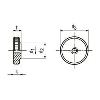 M 10 Flache Rändelmuttern