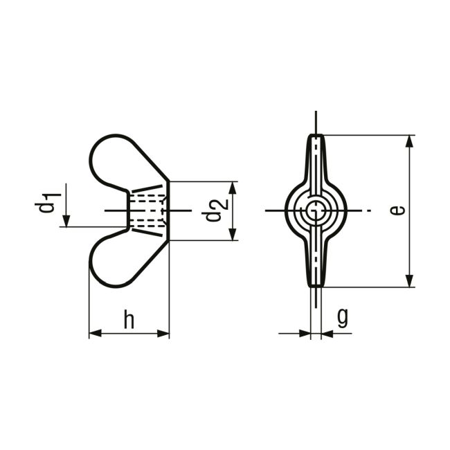 M 12 Flügelmuttern Messing