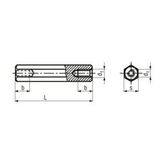 M 2 x 6 Distanzhalter Sechskant