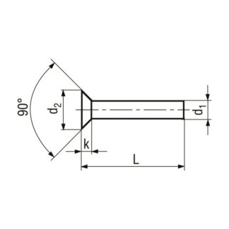 M 3 x 8 Senkniete 90° Aluminium