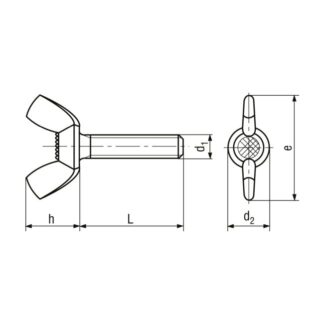 M 4 x 10 Flügelschrauben gepresst INOX A2