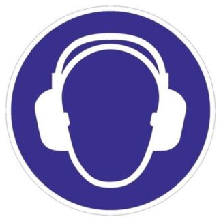 Schild Gehörschutz benutzen D.200mm Ku. blau/weiß