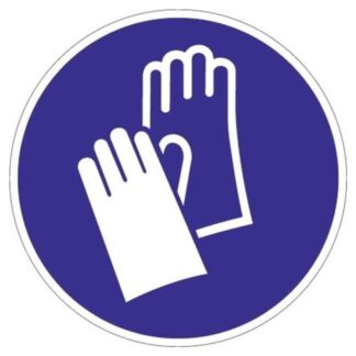 Schild Handschutz benutzen D.200mm Ku. blau/weiß A